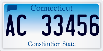 CT license plate AC33456