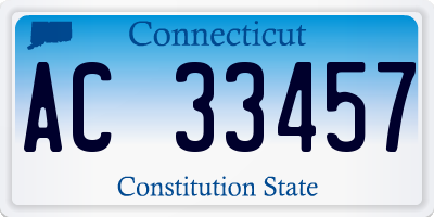 CT license plate AC33457
