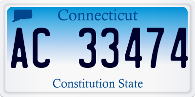 CT license plate AC33474