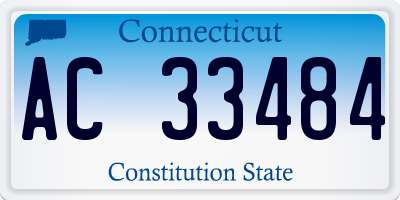 CT license plate AC33484