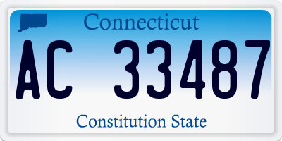 CT license plate AC33487
