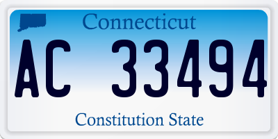 CT license plate AC33494
