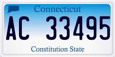 CT license plate AC33495