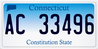 CT license plate AC33496