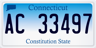CT license plate AC33497