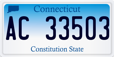CT license plate AC33503