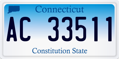CT license plate AC33511