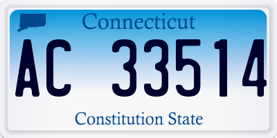 CT license plate AC33514