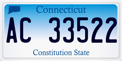 CT license plate AC33522