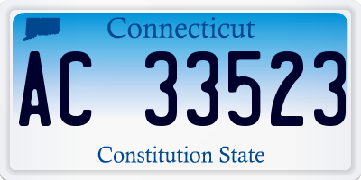 CT license plate AC33523