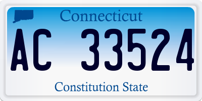 CT license plate AC33524