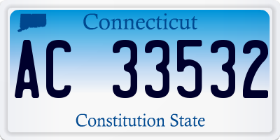 CT license plate AC33532