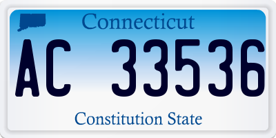 CT license plate AC33536