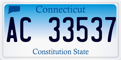 CT license plate AC33537