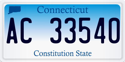 CT license plate AC33540