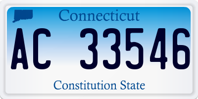 CT license plate AC33546