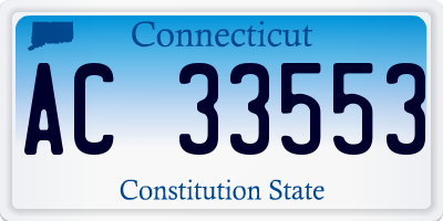 CT license plate AC33553