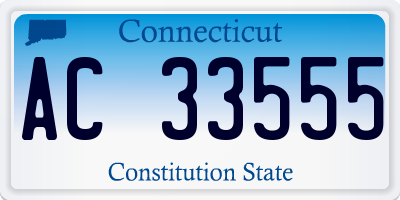 CT license plate AC33555