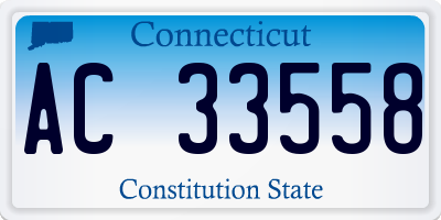 CT license plate AC33558