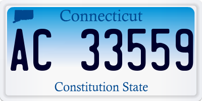 CT license plate AC33559