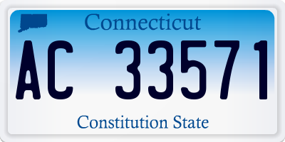 CT license plate AC33571