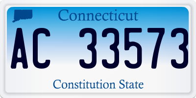 CT license plate AC33573