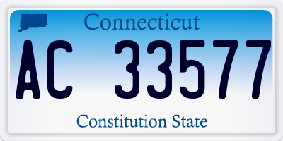 CT license plate AC33577