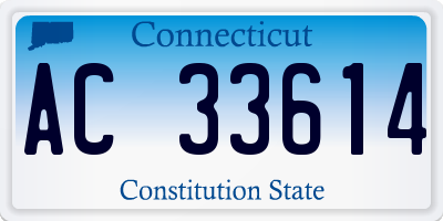 CT license plate AC33614