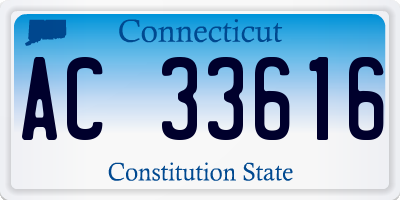 CT license plate AC33616