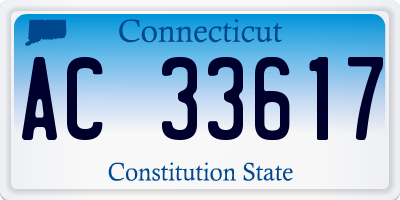 CT license plate AC33617