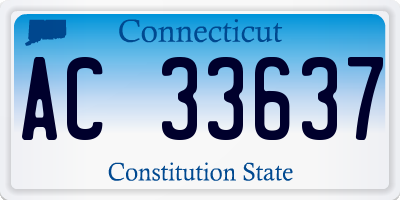 CT license plate AC33637