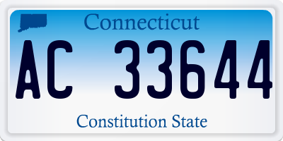CT license plate AC33644