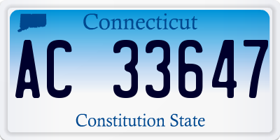CT license plate AC33647