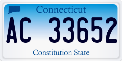 CT license plate AC33652