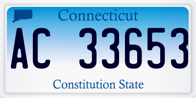 CT license plate AC33653