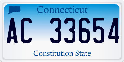 CT license plate AC33654