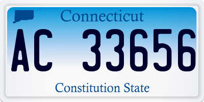 CT license plate AC33656