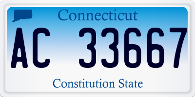 CT license plate AC33667