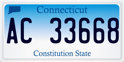CT license plate AC33668