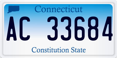 CT license plate AC33684
