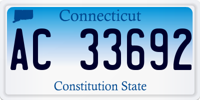 CT license plate AC33692