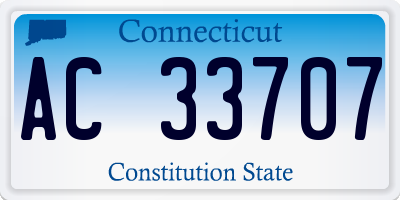 CT license plate AC33707