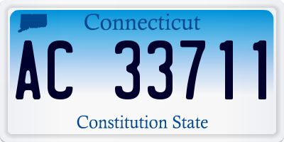 CT license plate AC33711