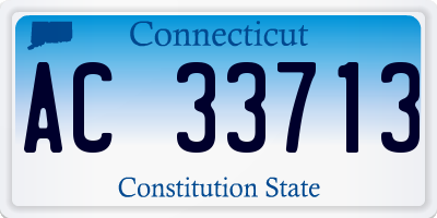 CT license plate AC33713