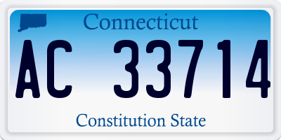 CT license plate AC33714