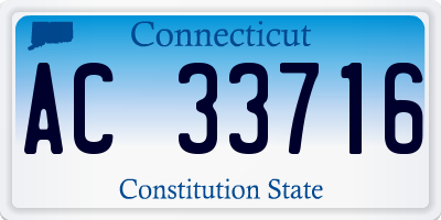 CT license plate AC33716