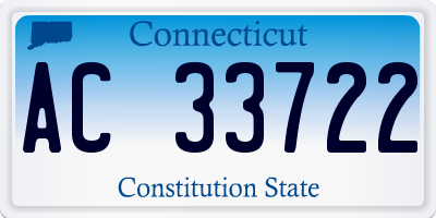 CT license plate AC33722