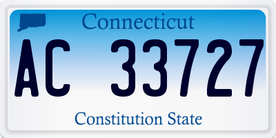 CT license plate AC33727