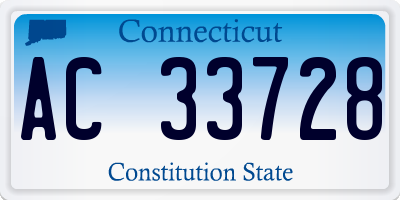CT license plate AC33728