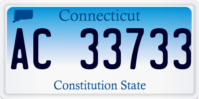 CT license plate AC33733